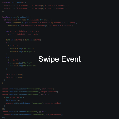 [자바스크립트] 스와이프 방향 알아내기